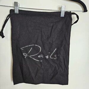 Rails Dress Shoe Bag Drawstring Black Tote Dust Bag 11 X 14”